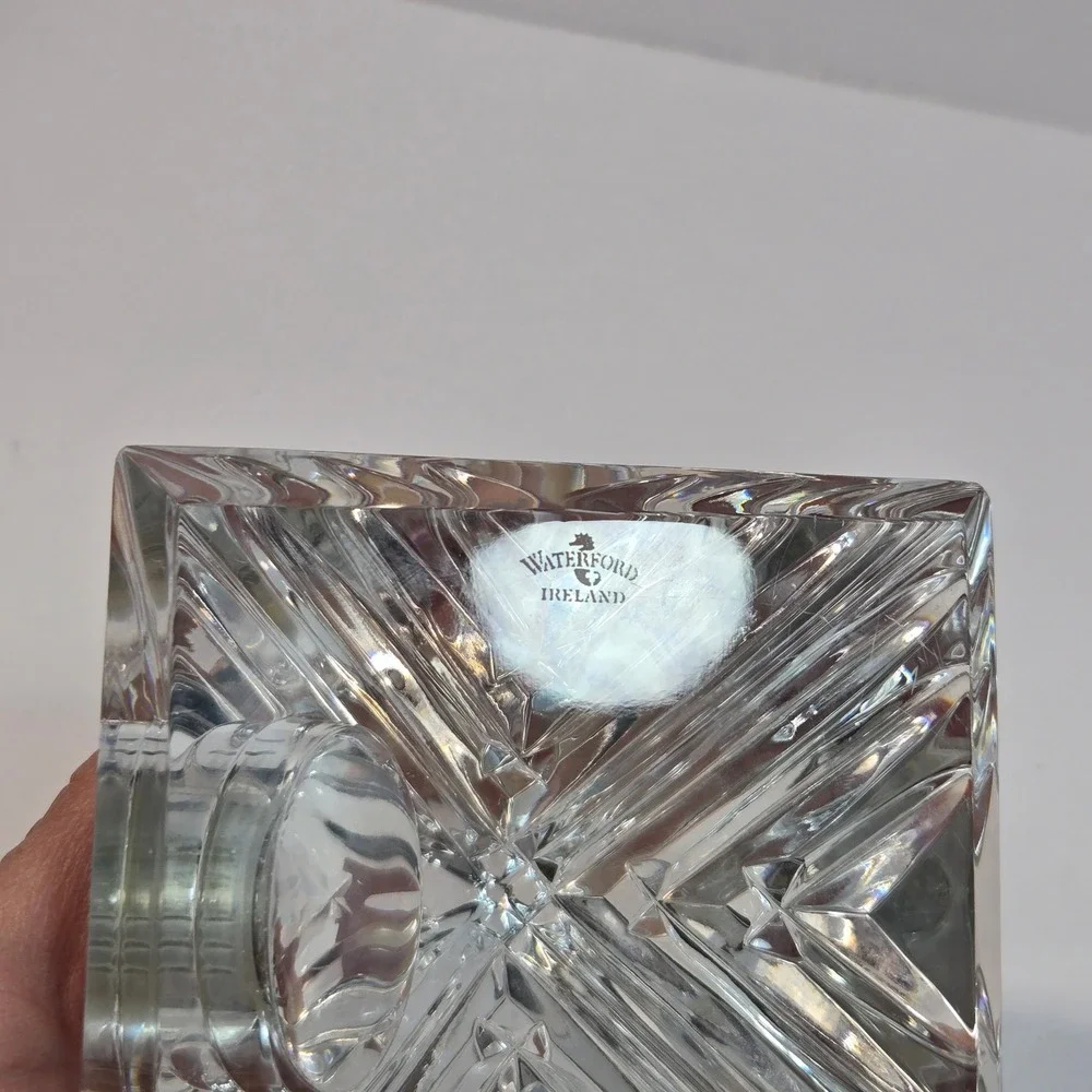 Waterford Crystal Pyramid Desk Clock Made in Ireland Cut Glass Roman Numeral 4